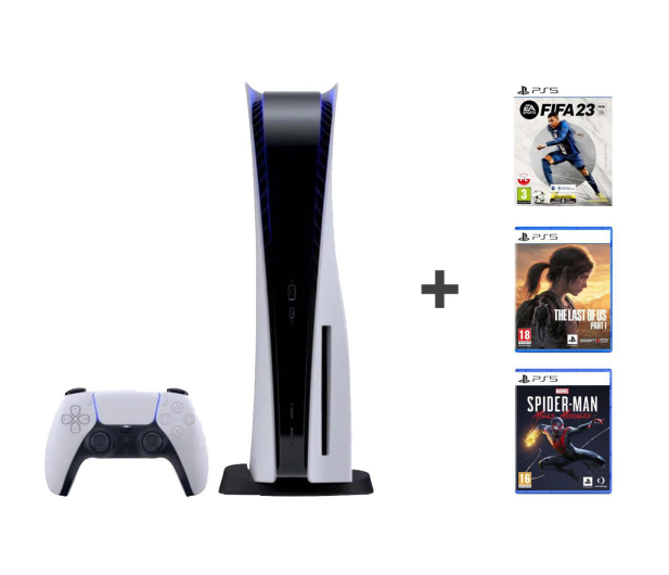 Sony PlayStation 5 + Fifa 23 + Spider-Man + Last of us - 1106240 - zdjęcie